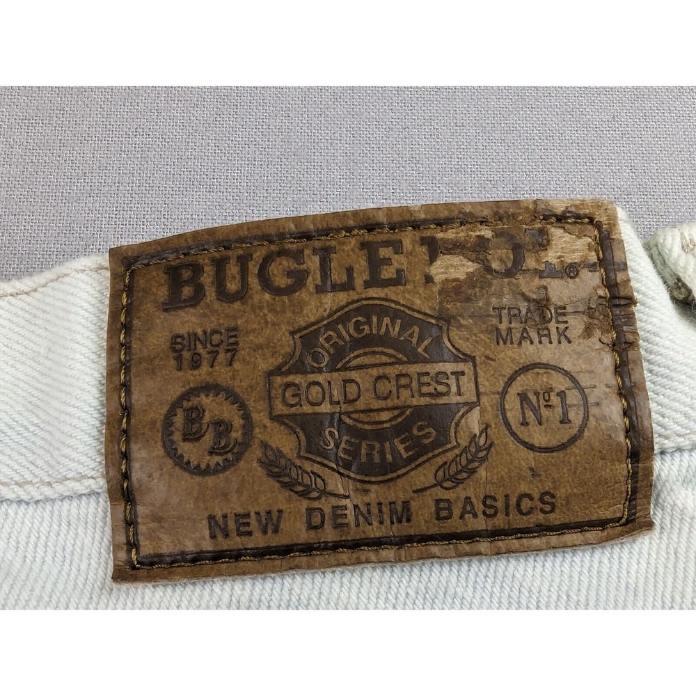 Bugle Boy Men's Jeans Size 29 x 32 Tapered Leg 90s Light Wash Denim Vintage NWT - Picture 7 of 16